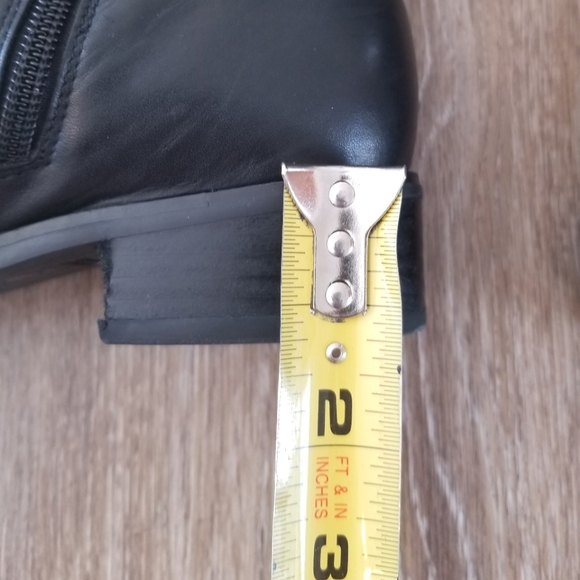 Blondo Black Tall Leather Riding Boot Side Zip Round Toe Block Heel Waterproof - Picture 5 of 16